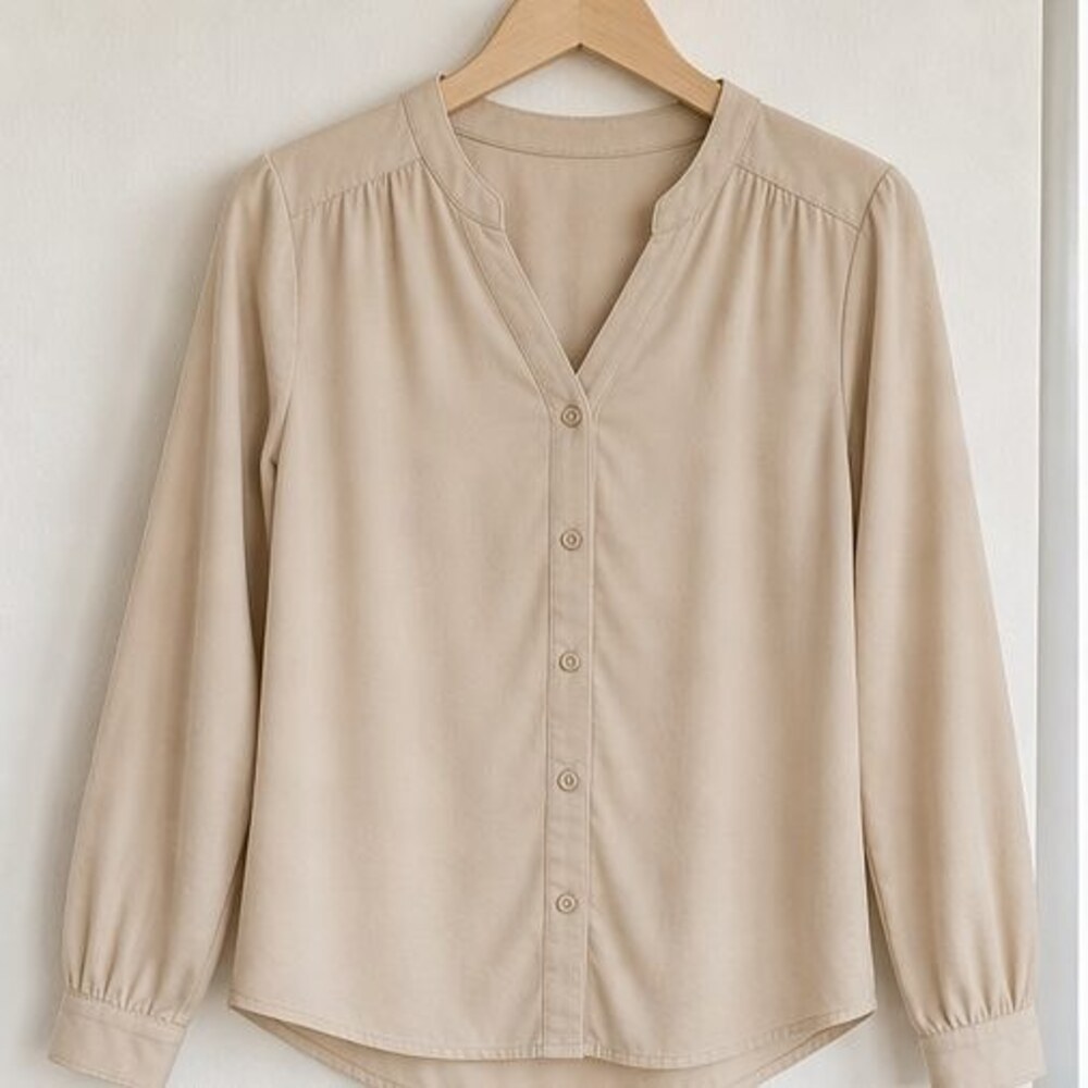 Sand Ruffle Blouse